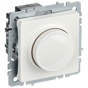 BR-D20-0600-K01 BRITE СС10-1-0-БрБ Механизм Светорегулятора (диммер) поворотно-нажимной 600W, белый IEK® BR-D20-0600-K01