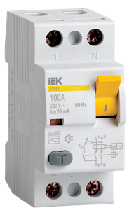 MDV10-2-025-030 УЗО ВД1-63 2Р 25А 30мА Электромеханическое IEK® MDV10-2-025-030