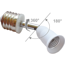A7T17WEAY Ecola base Переходник с цоколя E27 на E27 на шарнире 360°/180° 45мм без выключателя белый (уп.15/120шт.) A7T17WEAY
