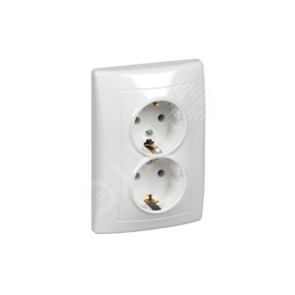 SDN3000621 Sedna Розетка 2 гнезда с заземлением 16А, 250В, белая (уп.12шт.) Schneider Electric SDN3000621