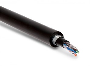 UUTP4-C5E-S24-ARM-OUT-PE/PE-BK Кабель витая пара U/UTP, Cat.5e, одножильный (solid),бронир. стальной лентой, внешний, PE, черный Hyperline UUTP4-C5E-S24-ARM-OUT-PE/PE-BK