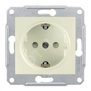 SDN3000147 Sedna Механизм розетки 1 гнездо с заземлением и шторками, бежевый (уп.10шт.) Schneider Electric SDN3000147