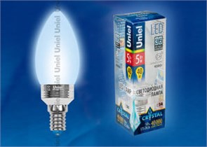 LED-C37P-5W/NW/E14/FR Лампа светодиодная, "свеча", матовая, белый свет (уп.10шт.) UNIEL LED-C37P-5W/NW/E14/FR