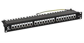 PL-24-Cat.5e-SH-Krone IDC Патч-панель 19"(1U), 24 RJ-45 экранированная, Cat.5e Cabeus PL-24-Cat.5e-SH-Krone IDC