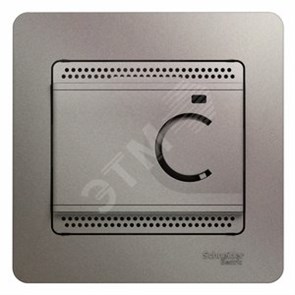 GSL001238 Glossa Термостат электронный теплого пола, от +5 до +50°C, 10A, платина, в сборе (уп.2шт.) Schneider Electric GSL001238