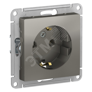 ATN000943 AtlasDesign Механизм розетки 1 гнездо с заземлением, сталь (уп.20шт.) Schneider Electric ATN000943