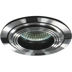 18634 DL239 MR16 50W G5.3 "круг", черный/алюминий Светильник встраиваемый (уп.100шт.) FERON 18634