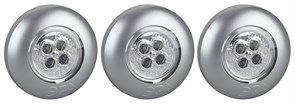 SB-504 пушлайт "Аврора" [4xLED, 3xAAA, серебристый] Фонарь (уп.3шт.) ЭРА SB-504