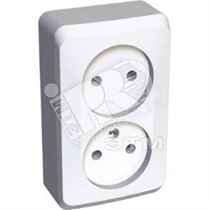 PA 16-005B ЭТЮД Розетка 2 гнезда без заземления, белая (уп.16шт.) Systeme Electric (Россия) PA16-005B