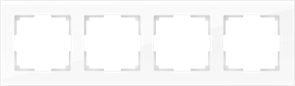 WL01-Frame-04 Рамка на 4 поста, белая, стекло (уп.5шт.) Favorit WERKEL WL01-Frame-04