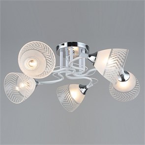Люстра K2078/5 WT+CH белый/хром 5х60W E27 d640 h200, QH22 Росток 988027275