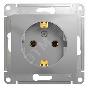 GSL000343 Glossa Механизм розетки 1 гнездо с заземлением, алюминий (уп.20шт.) Systeme Electric (Россия) GSL000343