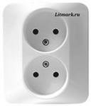LEX1830181R TREND Розетка 2 гнезда б/з со шторками, белая (уп.10шт.) Schneider Electric LEX1830181R