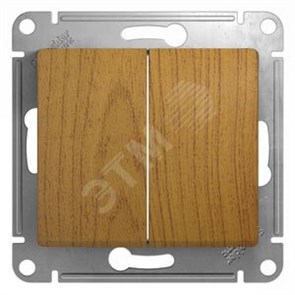 GSL000551 Glossa Двухклавишный выключатель (сх.5), дуб, механизм (уп.20шт.) Schneider Electric GSL000551