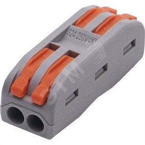 39035 LD222-422 Клемма монтажная для фазных проводников, 2 контактные группы (уп.40шт.) Stekker (Китай) 39035