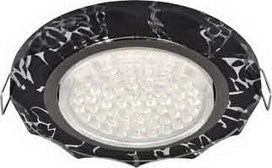 FB53RCECH Ecola GX53 H4 Glass Светильник встраиваемый, черный хром - хром на черном (уп.10/30шт.) FB53RCECH