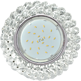 FW53RYECB Ecola GX53 H4 Glass Cветильник встраиваемый прозрачный/хром (уп.5/30шт.) FW53RYECB