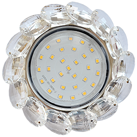 FW53RVECB Ecola GX53 H4 Glass Cветильник встраиваемый прозрачный искристый/хром (уп.5/30шт.) FW53RVECB