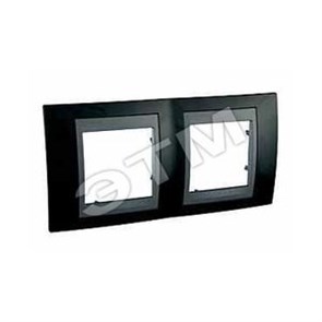 MGU66.004.293 РАМКА 2 МЕСТА, РОДИЙ/ГРАФИТ (уп.3шт.) UNICA TOP MGU66.004.293
