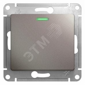 GSL001213 Glossa Одноклавишный выключатель с подсветкой (сх.1а), платина, механизм (уп.20шт.) Schneider Electric GSL001213