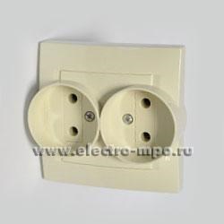 1590457-031 S15 Розетка двойная 2Р моноблок, 16А, 250В, винтовой зажим, слоновая кость (уп.16шт.) Simon Electric 1590457-031