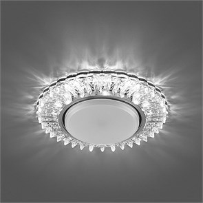 29539 CD4025, 20LED*2835 SMD 4000K, 15W GX53, без лампы, прозрачный, хром, Светильник встраиваемый с LED подсветкой с драйвером в комплекте FERON 29539