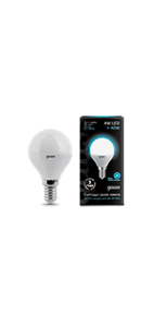 EB105101204 Gauss LED Globe 4W E14 4100K Лампа светодиодная "шар" (уп.10/50шт.) EB105101204