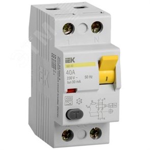 MDV10-2-040-030 УЗО ВД1-63 2Р 40А 30мА электромеханическое IEK® MDV10-2-040-030
