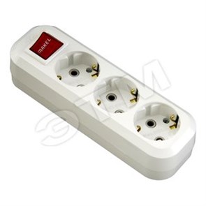 MGP 211 Колодка удлинителя 3 гнезда с выключателем (уп.20/80шт.) Makel (Турция) MGP 211