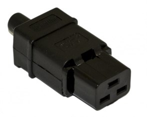 CON-IEC320C19 Разъем IEC 60320 C19 220В 16A на кабель, контакты на винтах (плоские контакты внутри разъема), прямой Hyperline CON-IEC320C19