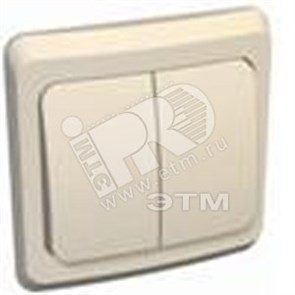 BC 10-006K ЭТЮД Двухклавишный выключатель с подсветкой (сх.5) бежевый (уп.20шт.) Schneider Electric BC10-006K