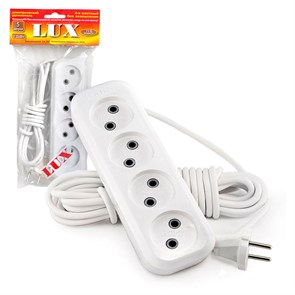 У4-0-05 удлинитель 4-х местный 250В 10А без з/к 5м LUX 678109
