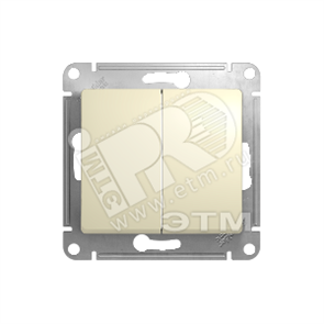 GSL000265 Glossa Двухклавишный переключатель (сх.6+6), бежевый (уп.20шт.) Schneider Electric GSL000265