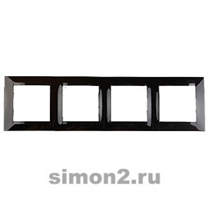 1500640-032 S15 Рамка на 4 поста, чёрная (уп.16шт.) Simon Electric 1500640-032