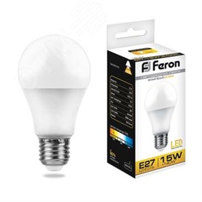 25628 LB-94 A LED 15Вт E27 2700К 1300Лм груша 220В (замена 125Вт) Лампа светодиодная (уп.10/100шт.) FERON (Китай) 25628