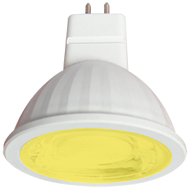 M2CY90ELT  Ecola MR16 LED color 9,0W 220V GU5.3 Yellow Желтый (насыщенный цвет) прозрачное стекло (композит) 47х50 M2CY90ELT