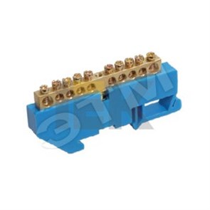 YNN10-812-10D-K07 ШНИ-8х12-10-Д-С Шина N "ноль" на DIN-изоляторе синий (уп.20шт.) IEK® (Китай) YNN10-812-10D-K07