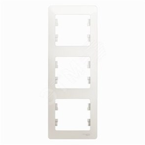 GSL000607 Glossa Рамка вертикальная, 3 поста, перламутр (уп.5шт.) Schneider Electric GSL000607