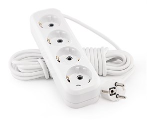 У4-Е-07 4-местный с з/к, 250В 16А, 7м Сетевой удлинитель (уп.20шт.) LUX 4606400414766
