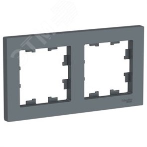 ATN000702 Atlasdesign Рамка 2 поста универсальная, грифель (уп.10шт.) Systeme Electric (Россия) ATN000702