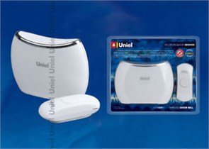 UDB-009W-R1T1-32S-150M-WH Звонок дверной беспроводной белый (уп.10шт.) UNIEL UDB-009W-R1T1-32S-150M-WH