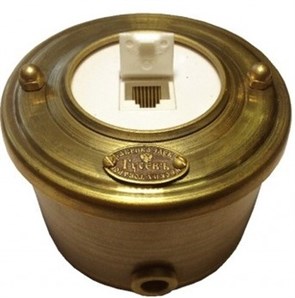 19220И-80 Розетка интерн. малая, латунь, RJ 45. "Гусевъ" 19220И-80