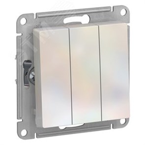 ATN000431 AtlasDesign Механизм выключателя трехклавишного (сх.1+1+1), жемчуг (уп.10шт.) Systeme Electric (Россия) ATN000431