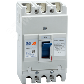 100006 OptiMat E100L063-УХЛ Выключатель автоматический 3п 63A 5кА КЭАЗ (Россия) 100006