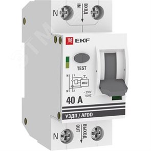 afdd-2-40-pro PROxima Устройство защиты от дугового пробоя (УЗДП) 2P 40А EKF (Китай) afdd-2-40-pro