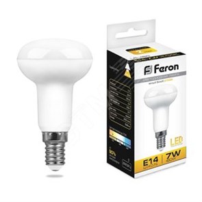 25513 LB-450 R50 LED 7Вт E14 2700К 540Лм гриб 220В (замена 60Вт) Лампа светодиодная (уп.10/100шт.) FERON (Китай) 25513