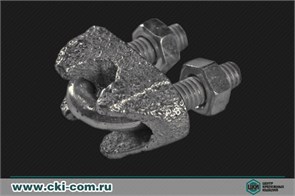 U DIN741 400-06Е Зажим троса 6мм с двумя шестигранными гайками U DIN741 400-06Е
