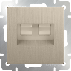 WL10-RJ11-45 Розетка телефонная RJ-11 и компьютерная RJ-45 шампань рифленая (уп.5шт.) WERKEL WL10-RJ11-45