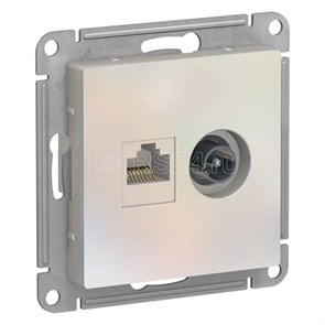 ATN000489 AtlasDesign Механизм розетки TV + компьютерная RJ45, Cat.5e, жемчуг (уп.5шт.) Systeme Electric (Россия) ATN000489