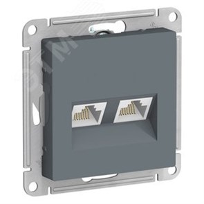ATN000785 Atlasdesign Механизм розетки двойной компьютерной RJ45+RJ45, Cat.5e, грифель (уп.10шт.) Systeme Electric (Россия) ATN000785